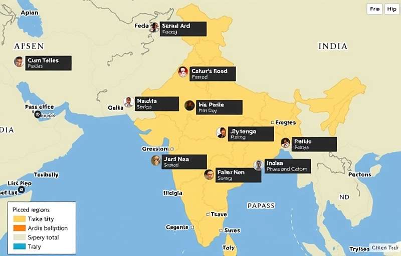 Cumin Master Quest - Player Distribution in India Map showing Cumin Master Quest player distribution across India with hotspots in major cities and spice-producing regions