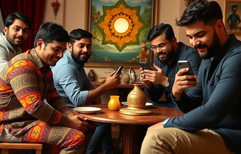 Cumin Master Quest - Players Community Group of Indian players sitting together and enjoying Cumin Master Quest on their mobile phones